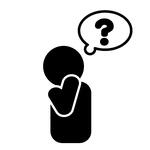 疑問を持つ人のシルエット